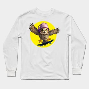 Skateboarding Owl Long Sleeve T-Shirt